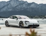 2020 Porsche Taycan Turbo S (Color: Carrara White Metallic) Front Three-Quarter Wallpapers 150x120