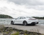 2020 Porsche Taycan Turbo S (Color: Carrara White Metallic) Rear Three-Quarter Wallpapers 150x120