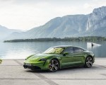 2020 Porsche Taycan Turbo S (Color: Mamba Green Metallic) Front Three-Quarter Wallpapers 150x120