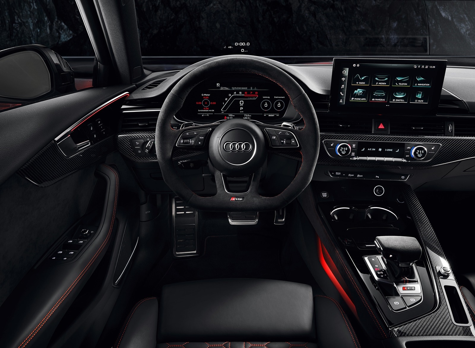 2020 Audi RS 4 Avant (Color: Tango Red) Interior Cockpit Wallpapers #82 of 98