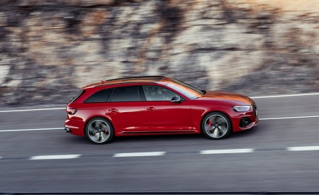 2020 Audi RS 4 Avant (Color: Tango Red) Side Wallpapers 450x275 (48)