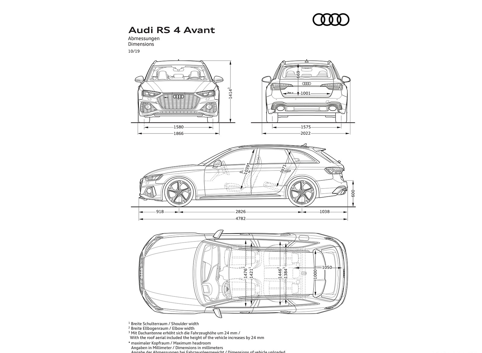 2020 Audi RS 4 Avant Dimensions Wallpapers #98 of 98