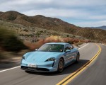 2020 Porsche Taycan 4S (Color: Frozen Blue Metallic) Front Three-Quarter Wallpapers 150x120