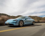 2020 Porsche Taycan 4S (Color: Frozen Blue Metallic) Front Three-Quarter Wallpapers 150x120