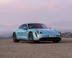 2020 Porsche Taycan 4S (Color: Frozen Blue Metallic) Front Three-Quarter Wallpapers 150x120