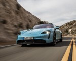 2020 Porsche Taycan 4S (Color: Frozen Blue Metallic) Front Three-Quarter Wallpapers 150x120