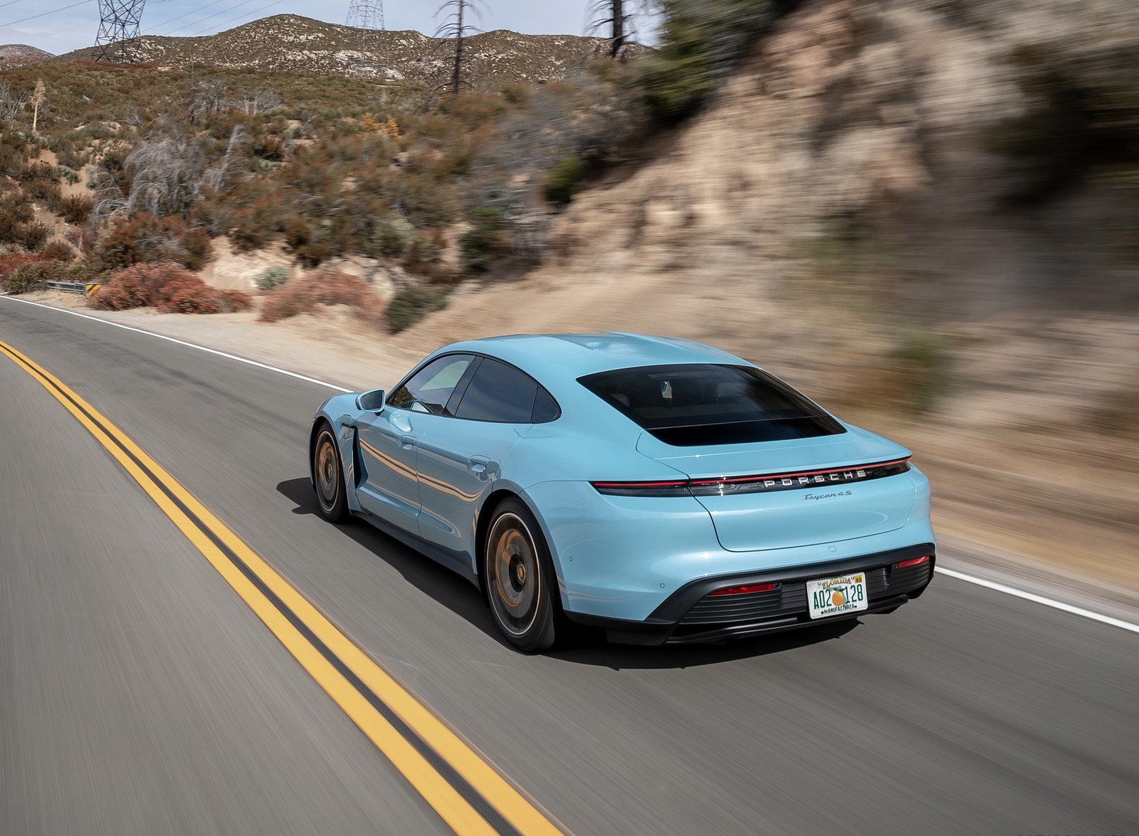 2020 Porsche Taycan 4S (Color: Frozen Blue Metallic) Rear Three-Quarter Wallpapers #49 of 194