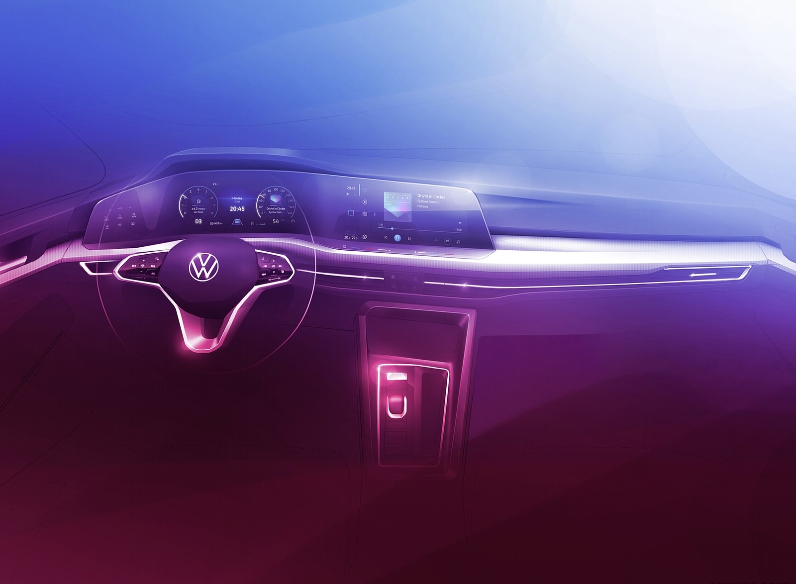 2020 Volkswagen Golf Mk8 and Previous Generations Design Sketch Wallpapers #77 of 81