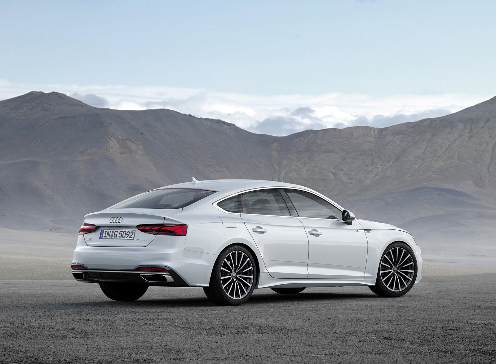 2020 Audi A5 Sportback g-tron (Color: Glacier White) Rear Three-Quarter Wallpapers (6)