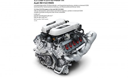 2020 Audi R8 V10 RWD 5.2 litre V10 FSI engine in the Audi R8 V10 RWD Wallpapers 450x275 (32)