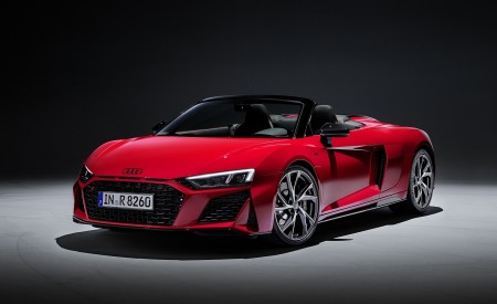 2020 Audi R8 V10 RWD Spyder (Color: Tango Red) Front Three-Quarter Wallpapers 450x275 (21)