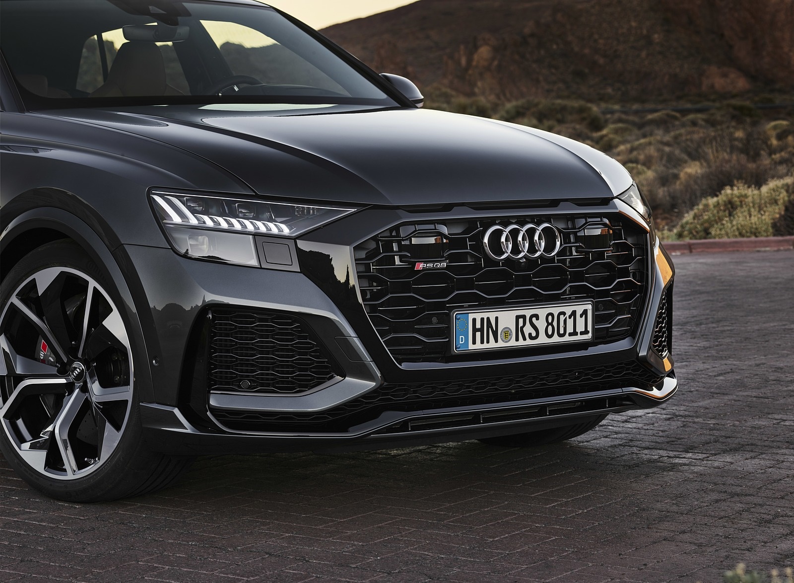 2020 Audi RS Q8 (Color: Daytona Grey) Grill Wallpapers #145 of 196