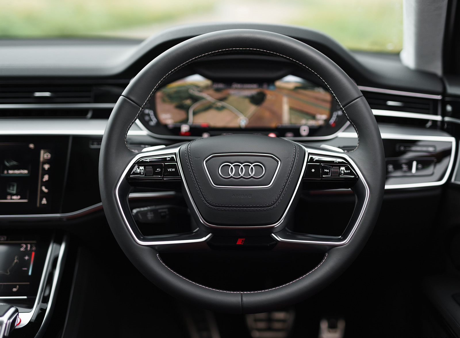 2020 Audi S8 (UK-Spec) Interior Steering Wheel Wallpapers #159 of 189