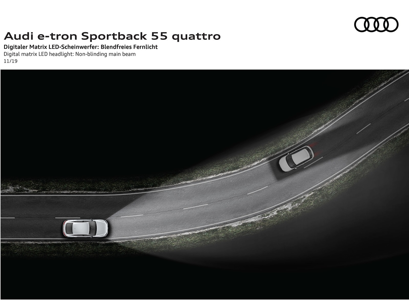 2020 Audi e-tron Sportback Digital matrix LED headlight Non-blinding main beam Wallpapers #139 of 145