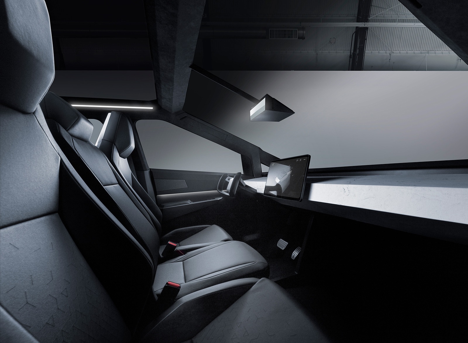 2022 Tesla Cybertruck Interior Front Seats Wallpapers #17 of 24