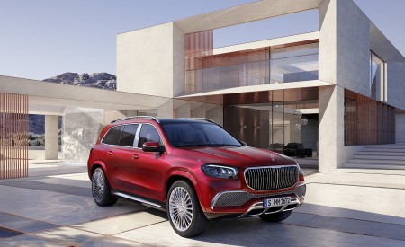 2021 Mercedes-Maybach GLS 600 (Color: Designo Hyacinth Red Metallic) Front Three-Quarter Wallpapers 450x275 (130)