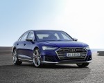 2020 Audi S8 (Color: Navarra Blue) Front Three-Quarter Wallpapers 150x120