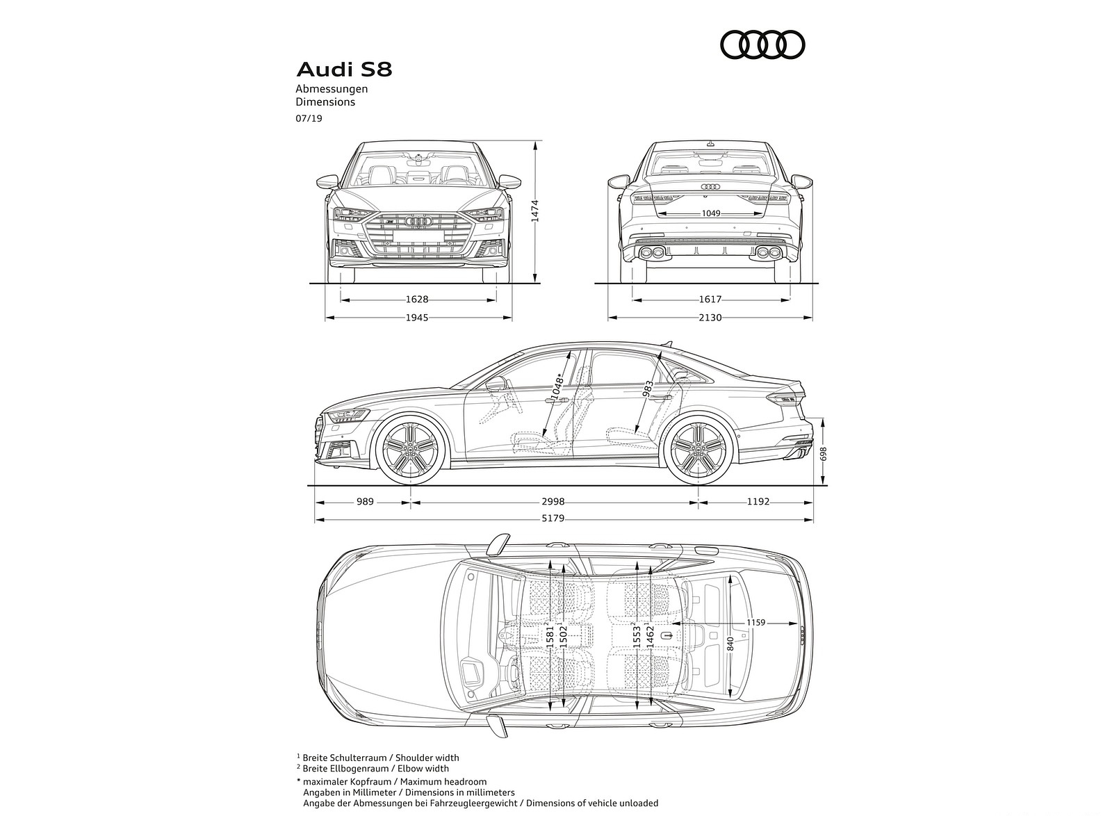 2020 Audi S8 Dimensions Wallpapers #92 of 189