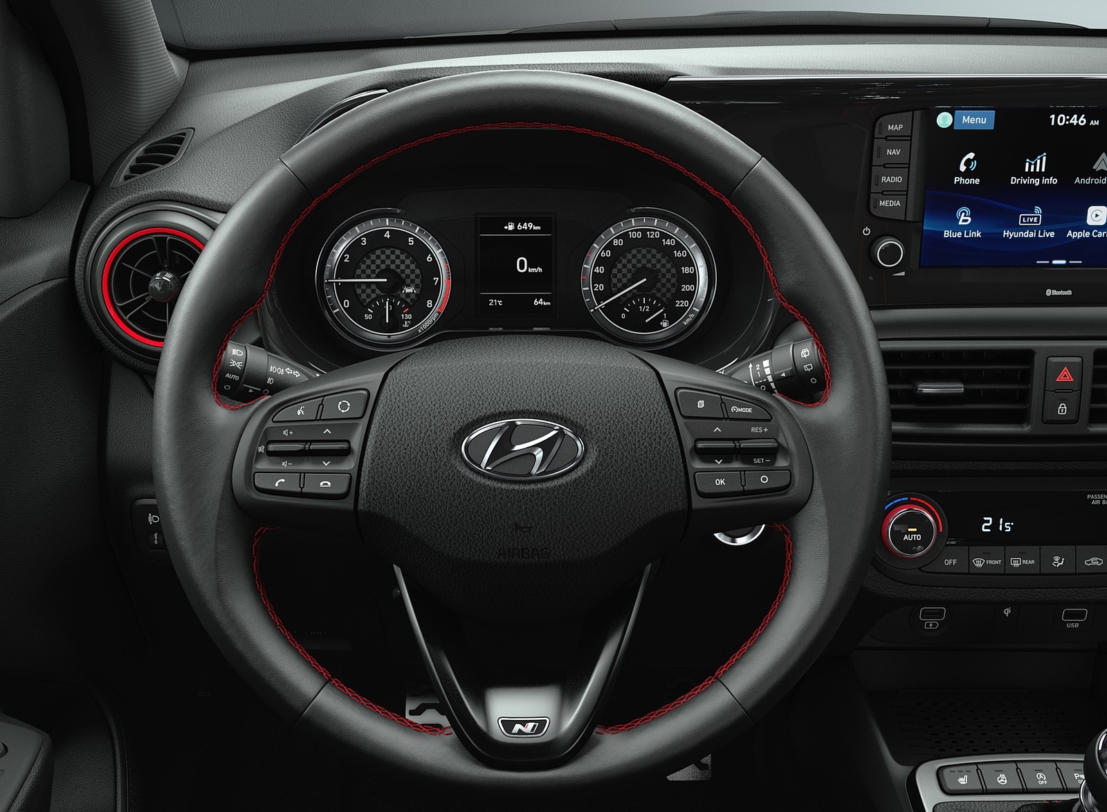 2020 Hyundai i10 N Line Interior Steering Wheel Wallpapers (2)