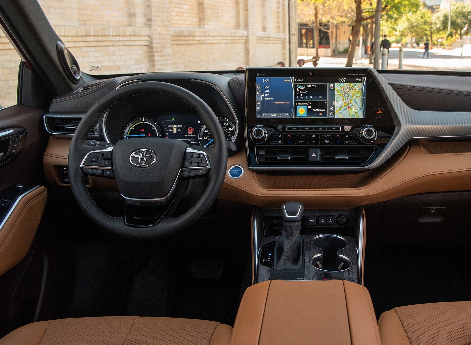 2020 Toyota Highlander Platinum Hybrid AWD (Color: Ruby Flare Pearl) Interior Cockpit Wallpapers #28 of 42