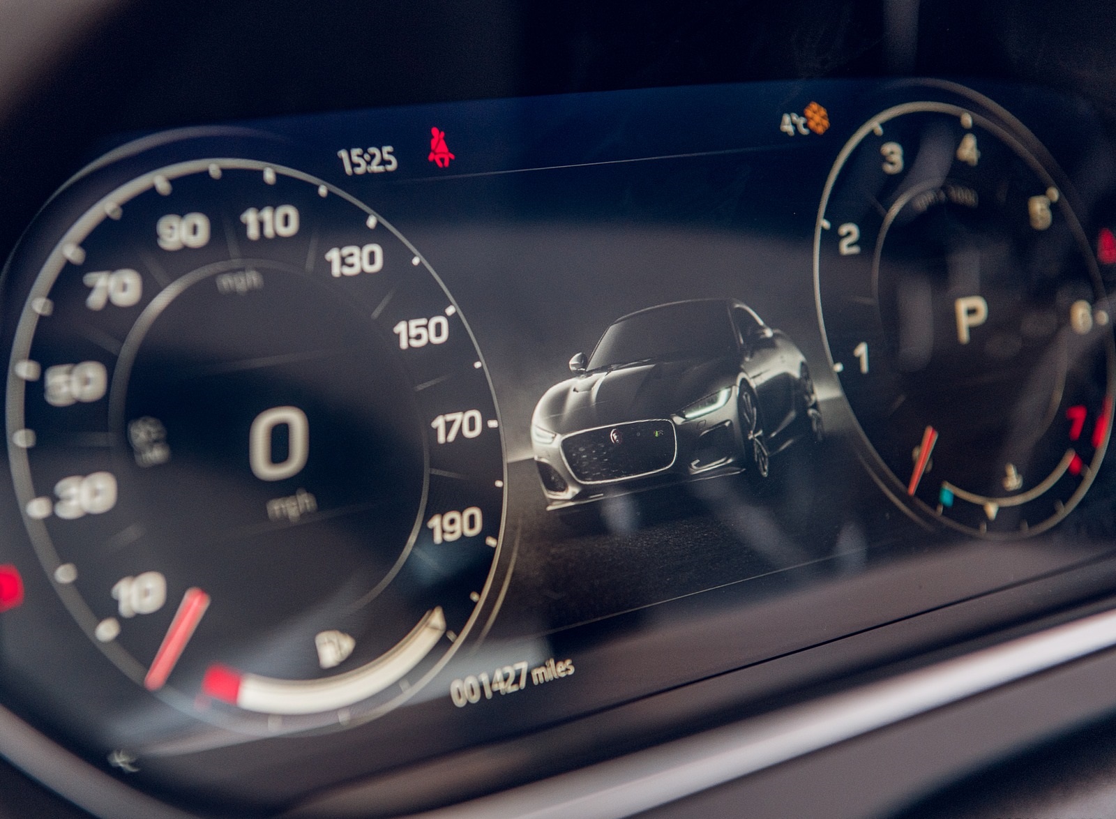 2021 Jaguar F-TYPE Coupe R-Dynamic P450 AWD (Color: Eiger Grey) Digital Instrument Cluster Wallpapers #90 of 143