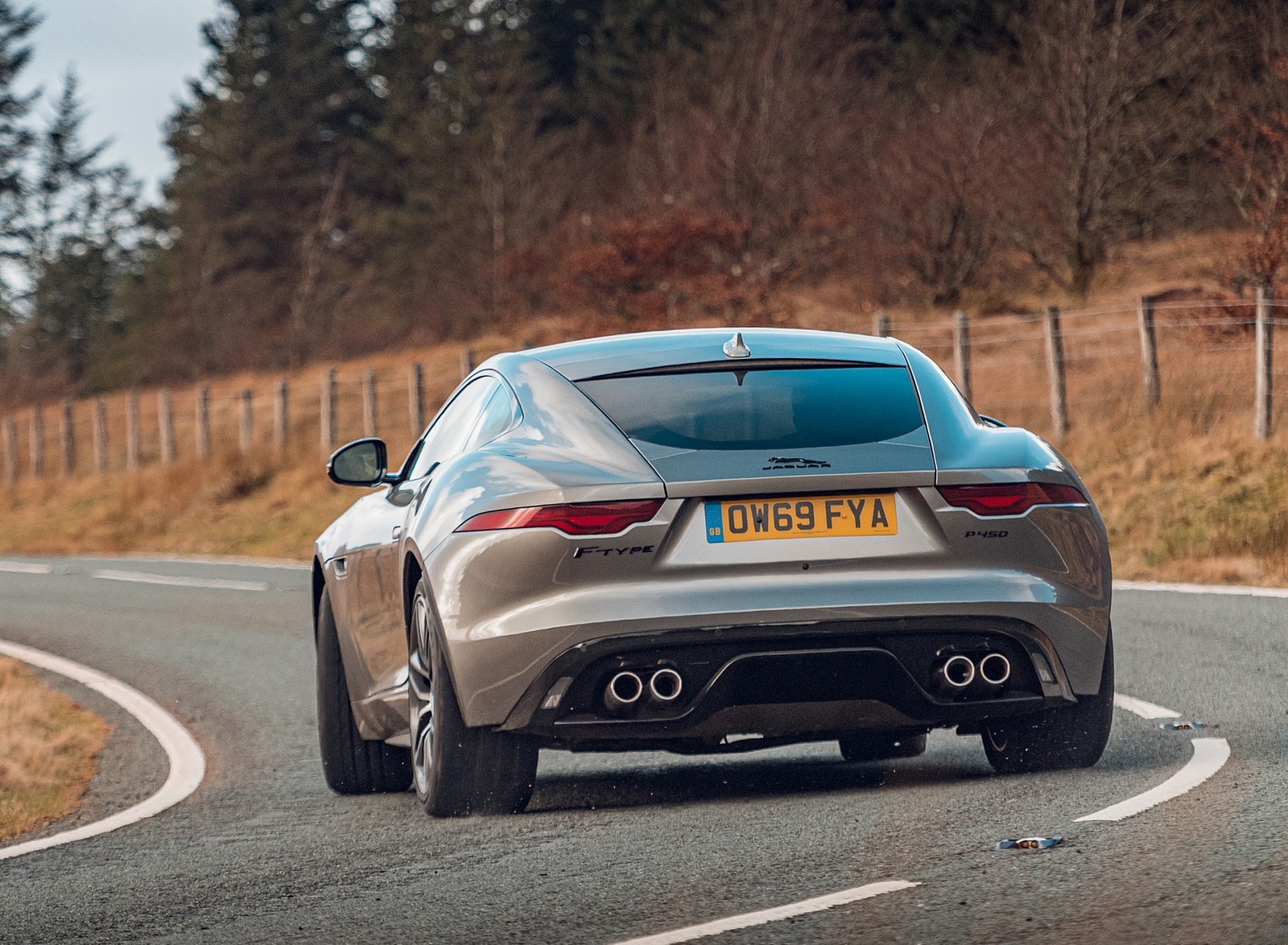 2021 Jaguar F-TYPE Coupe R-Dynamic P450 AWD (Color: Eiger Grey) Rear Wallpapers #47 of 143