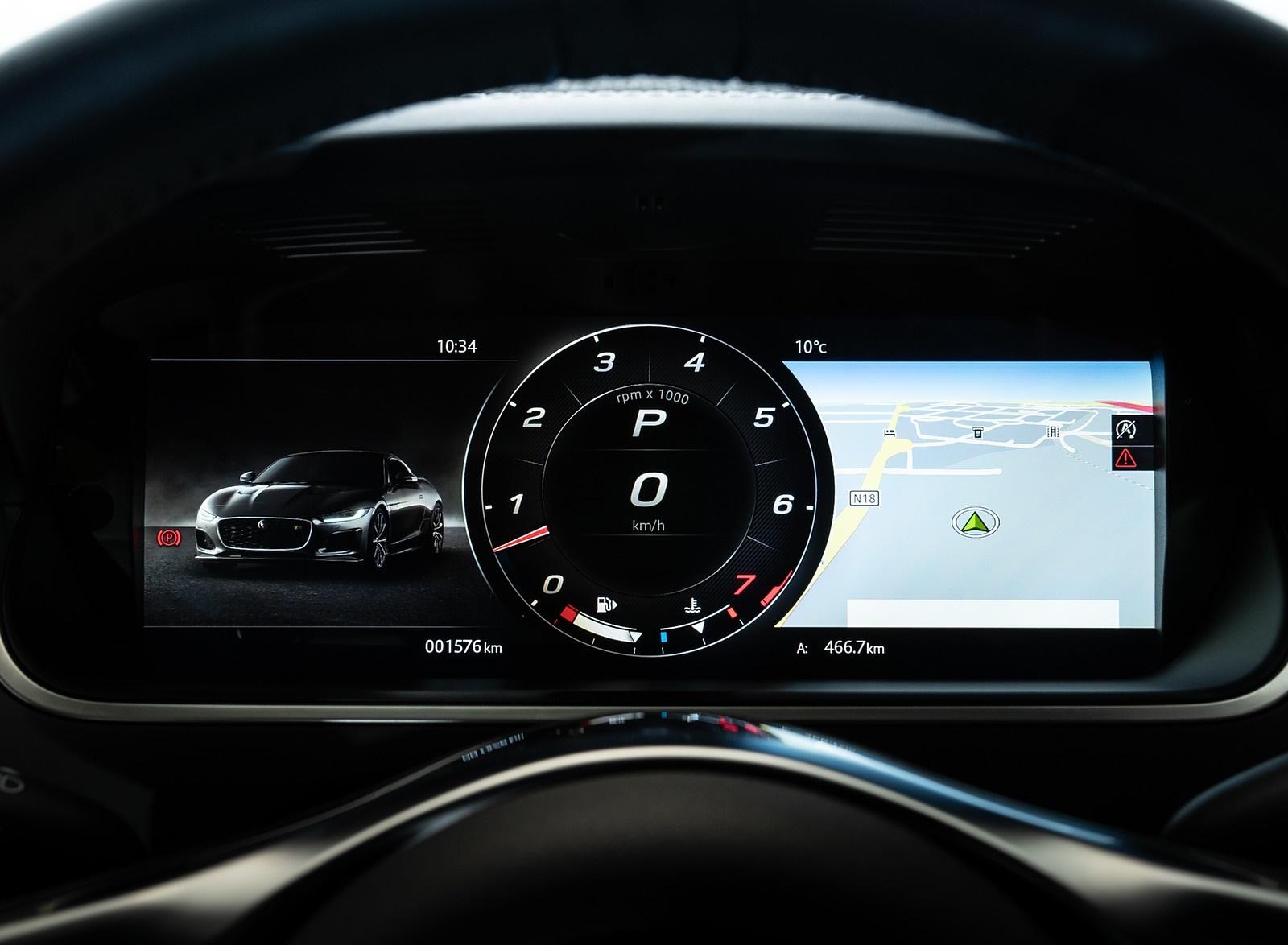 2021 Jaguar F-TYPE R Coupe AWD (Color: Sorrento Yellow) Digital Instrument Cluster Wallpapers #41 of 143