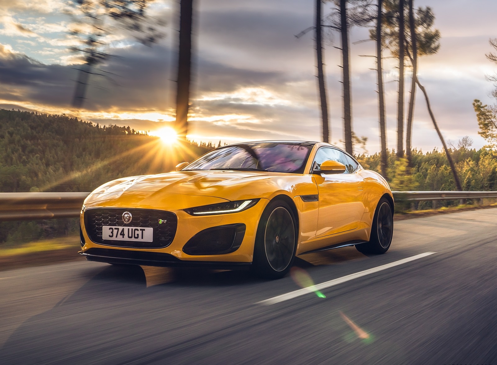 2021 Jaguar F-TYPE R Coupe AWD (Color: Sorrento Yellow) Front Three-Quarter Wallpapers (2)