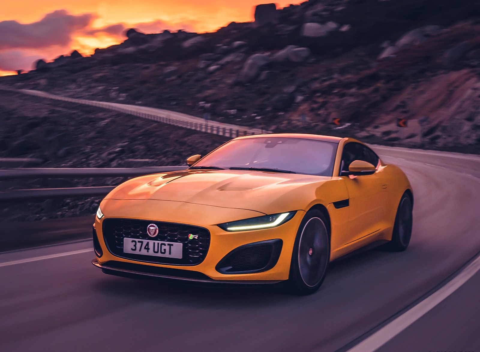 2021 Jaguar F-TYPE R Coupe AWD (Color: Sorrento Yellow) Front Three-Quarter Wallpapers (10)