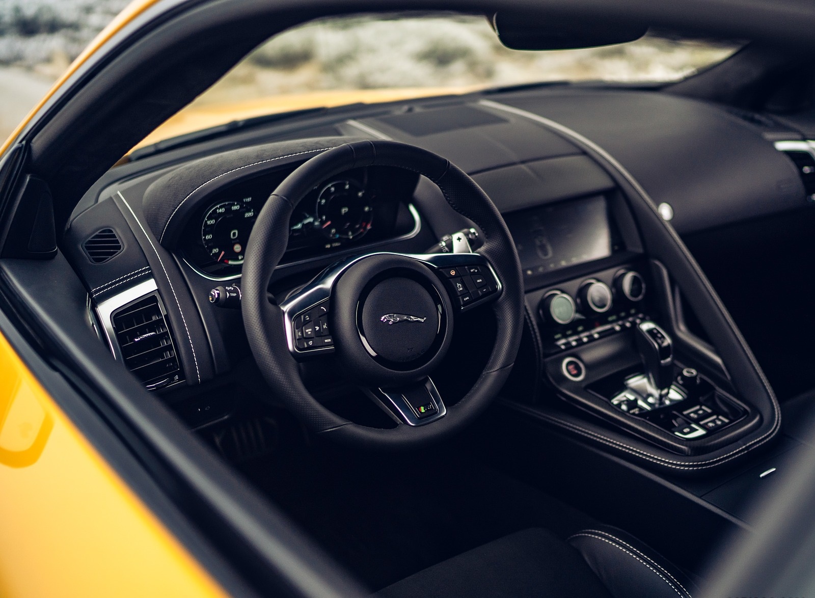 2021 Jaguar F-TYPE R Coupe AWD (Color: Sorrento Yellow) Interior Wallpapers #38 of 143