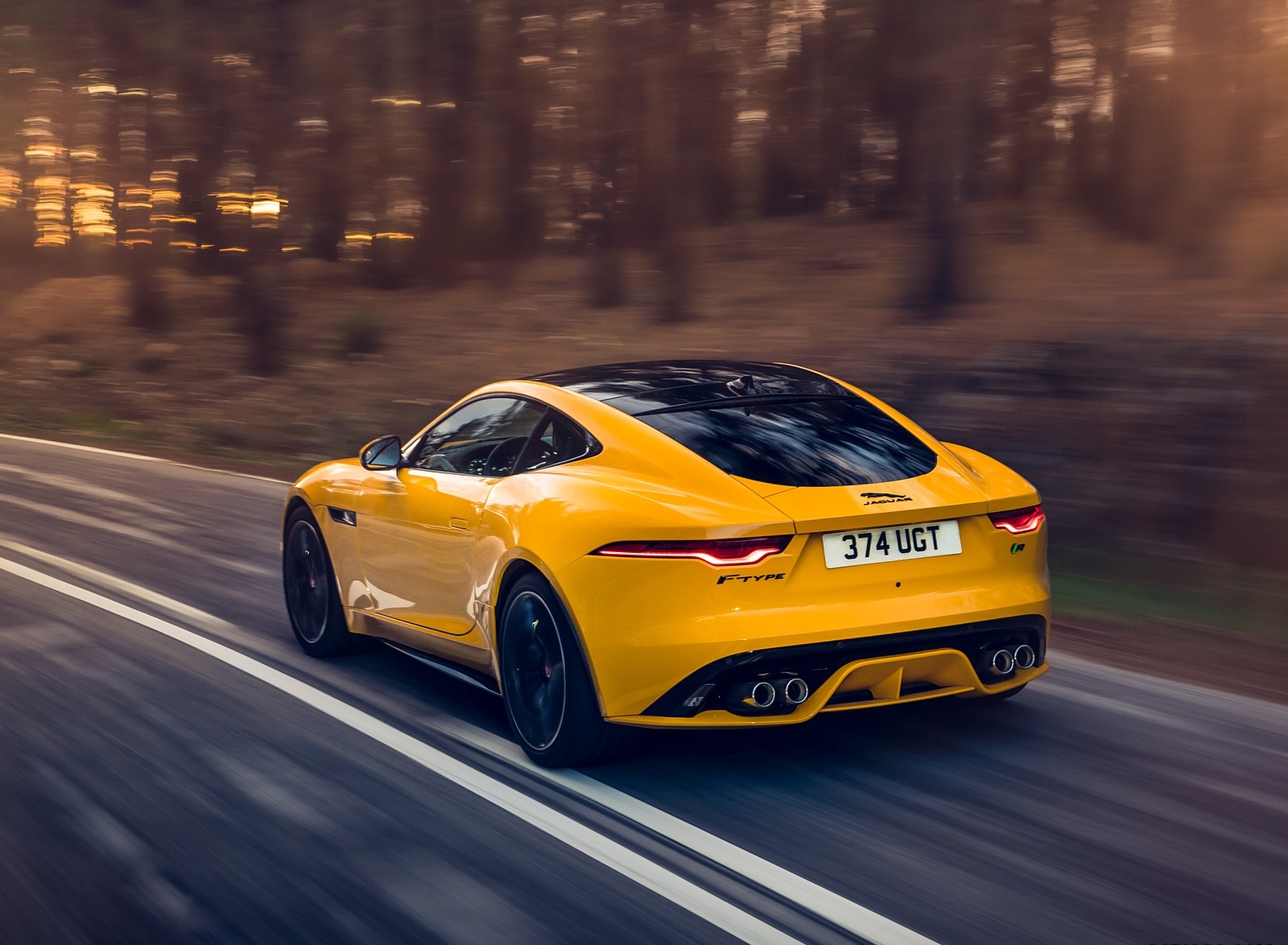 2021 Jaguar F Type R Coupe Awd Color Sorrento Yellow Rear Three Quarter Wallpapers 16 Newcarcars