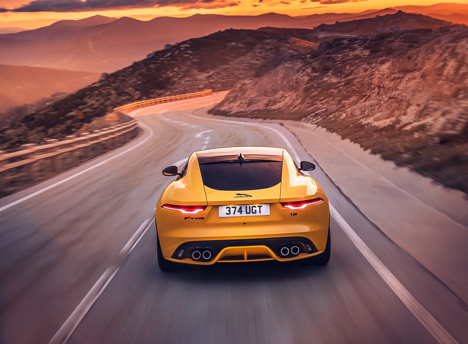 2021 Jaguar F-TYPE R Coupe AWD (Color: Sorrento Yellow) Rear Wallpapers (8)