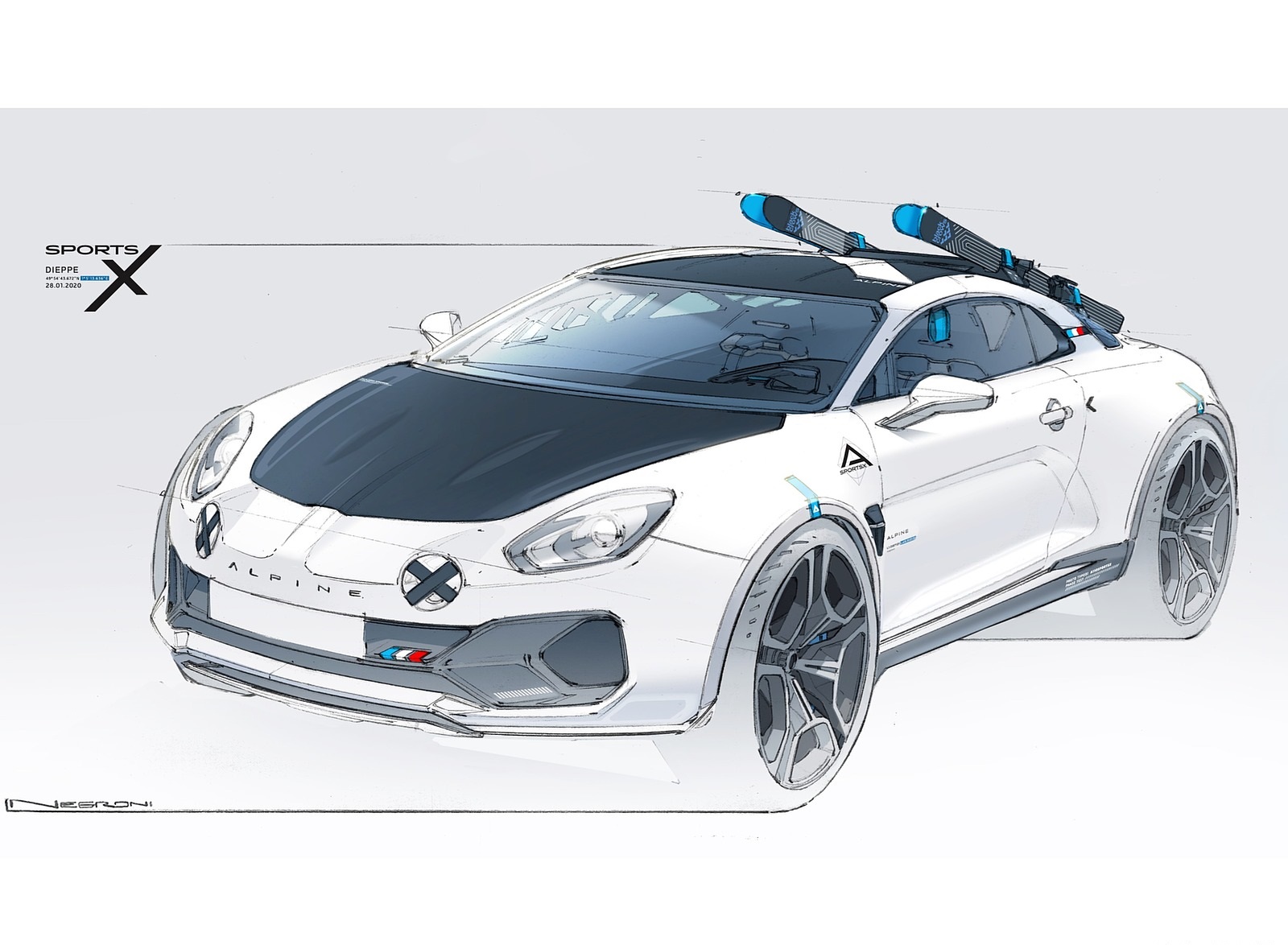 2020 Alpine A110 SportsX Concept Design Sketch Wallpapers #10 of 11