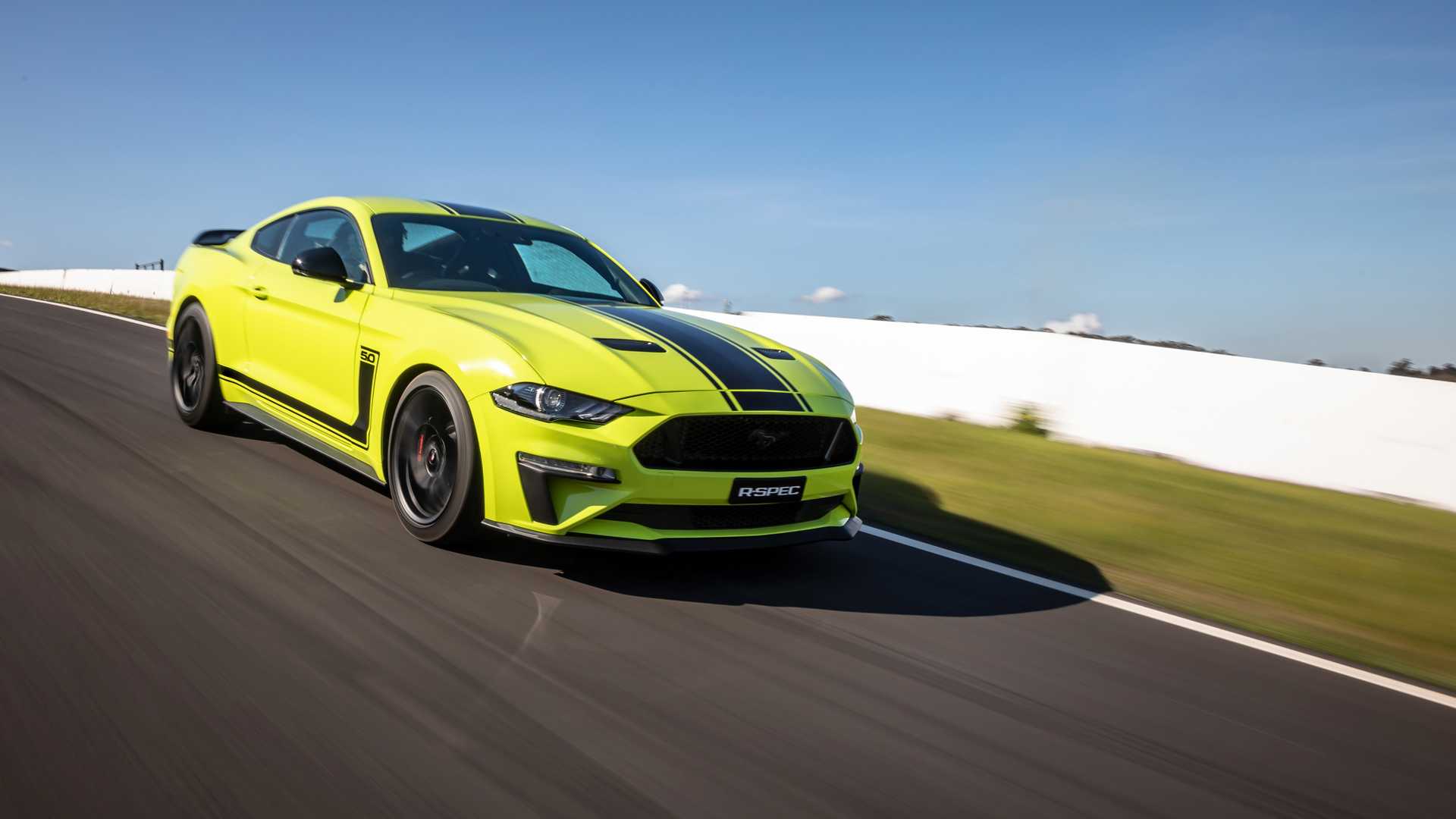 2020 Ford Mustang R Spec Color Grabber Lime Front Three Quarter Wallpapers 4 Newcarcars