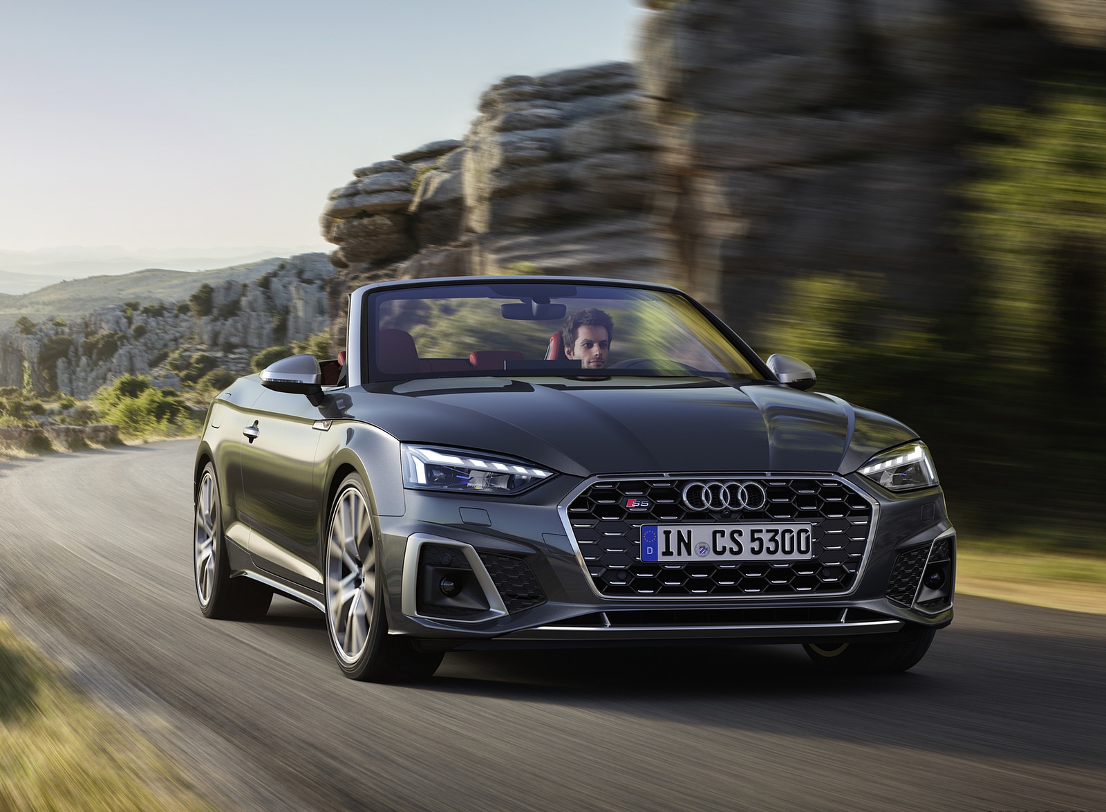 2021 Audi S5 Cabriolet (Color: Daytona Gray) Front Three-Quarter Wallpapers (1)