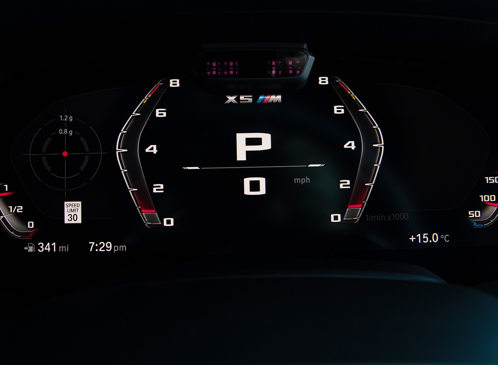 2020 BMW X5 M Competition (Color: Tanzanit Blue Metallic; US-Spec) Digital Instrument Cluster Wallpapers #87 of 196