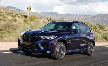2020 BMW X5 M Competition (Color: Tanzanit Blue Metallic; US-Spec) Front Three-Quarter Wallpapers 450x275 (19)