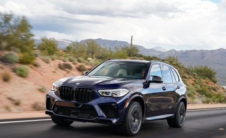 2020 BMW X5 M Competition (Color: Tanzanit Blue Metallic; US-Spec) Front Three-Quarter Wallpapers 450x275 (13)