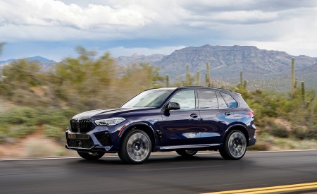 2020 BMW X5 M Competition (Color: Tanzanit Blue Metallic; US-Spec) Front Three-Quarter Wallpapers 450x275 (14)