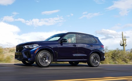2020 BMW X5 M Competition (Color: Tanzanit Blue Metallic; US-Spec) Front Three-Quarter Wallpapers 450x275 (22)