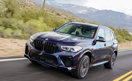 2020 BMW X5 M Competition (Color: Tanzanit Blue Metallic; US-Spec) Front Three-Quarter Wallpapers 450x275 (16)
