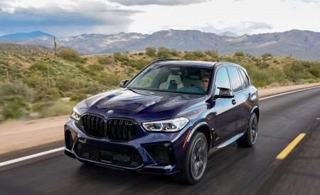 2020 BMW X5 M Competition (Color: Tanzanit Blue Metallic; US-Spec) Front Three-Quarter Wallpapers 450x275 (17)