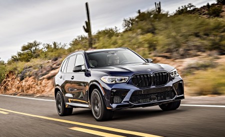 2020 BMW X5 M Competition (Color: Tanzanit Blue Metallic; US-Spec) Front Three-Quarter Wallpapers 450x275 (2)
