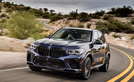 2020 BMW X5 M Competition (Color: Tanzanit Blue Metallic; US-Spec) Front Wallpapers 450x275 (3)