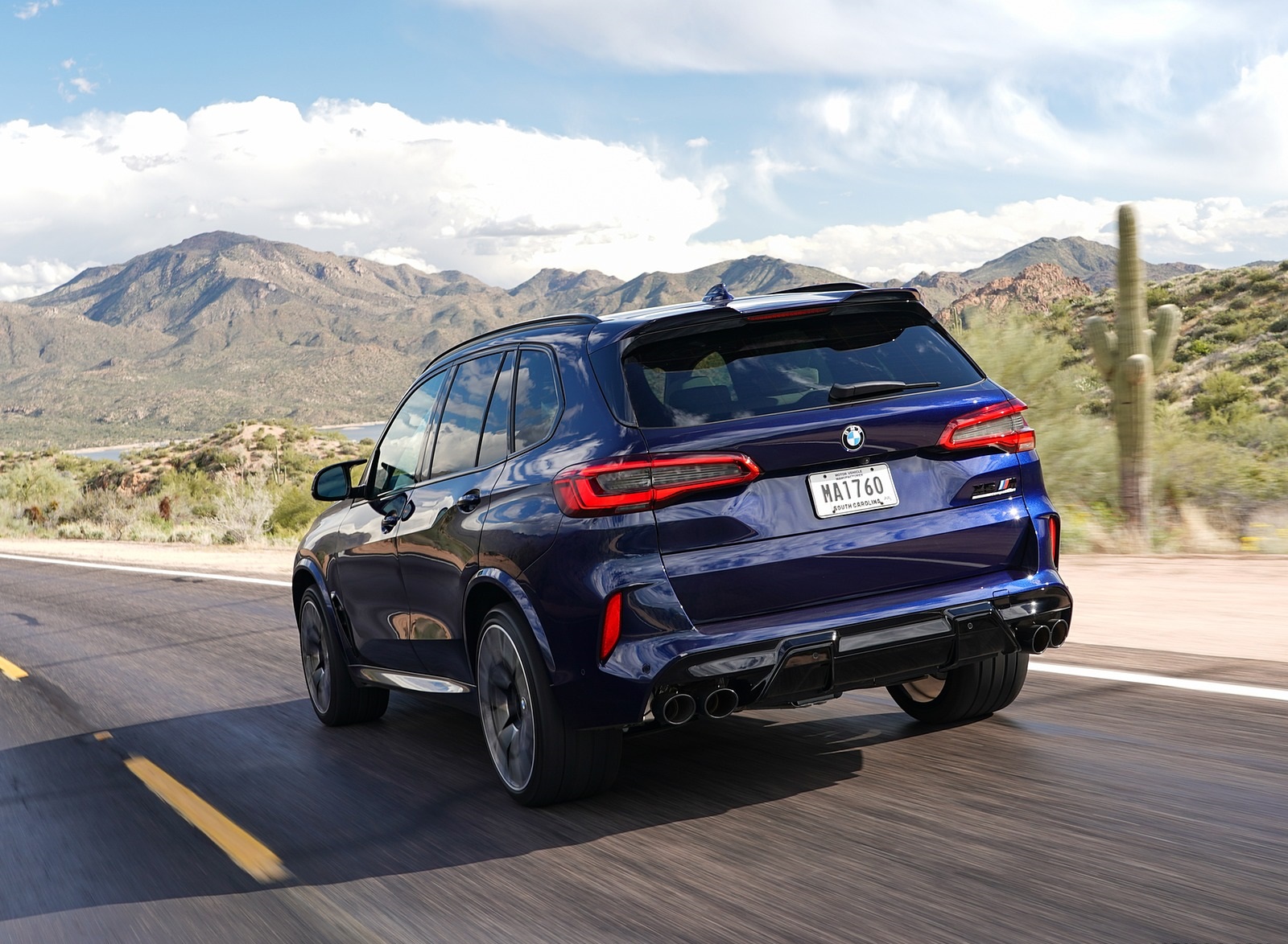 2020 BMW X5 M Competition (Color: Tanzanit Blue Metallic; US-Spec) Rear Three-Quarter Wallpapers #36 of 196