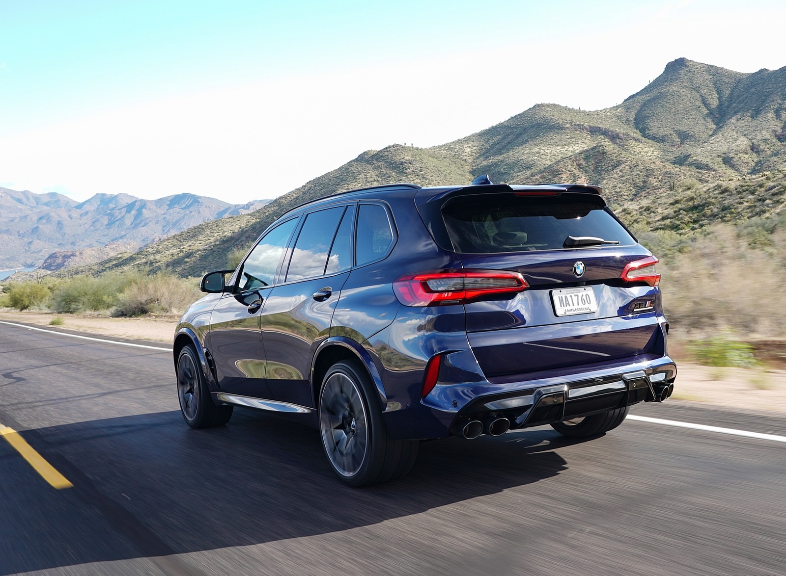 2020 BMW X5 M Competition (Color: Tanzanit Blue Metallic; US-Spec) Rear Three-Quarter Wallpapers #29 of 196