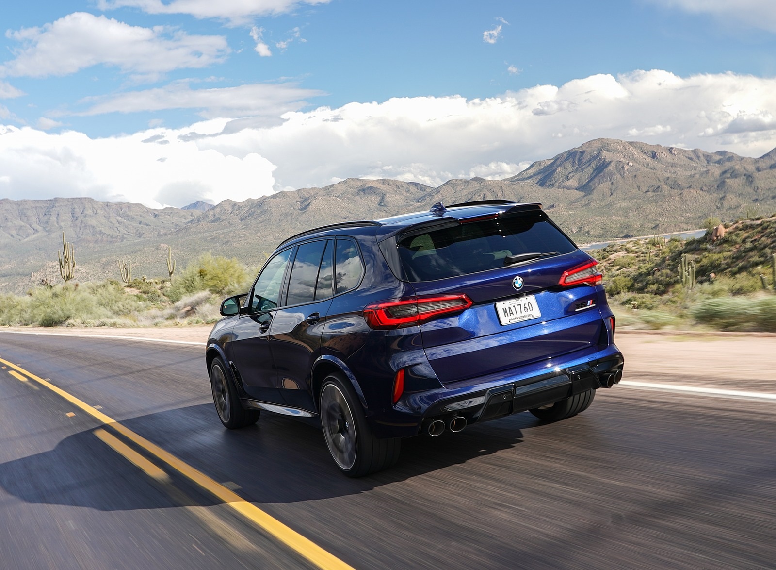 2020 BMW X5 M Competition (Color: Tanzanit Blue Metallic; US-Spec) Rear Three-Quarter Wallpapers #37 of 196
