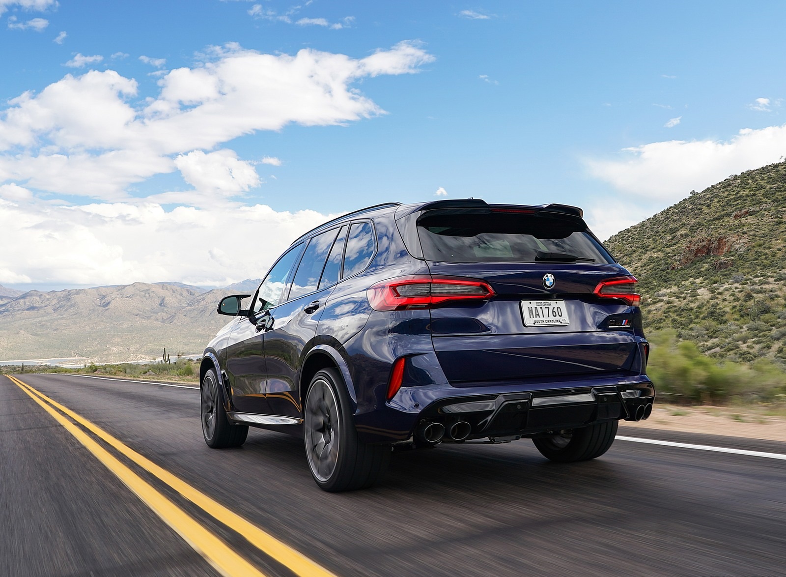2020 BMW X5 M Competition (Color: Tanzanit Blue Metallic; US-Spec) Rear Three-Quarter Wallpapers #39 of 196