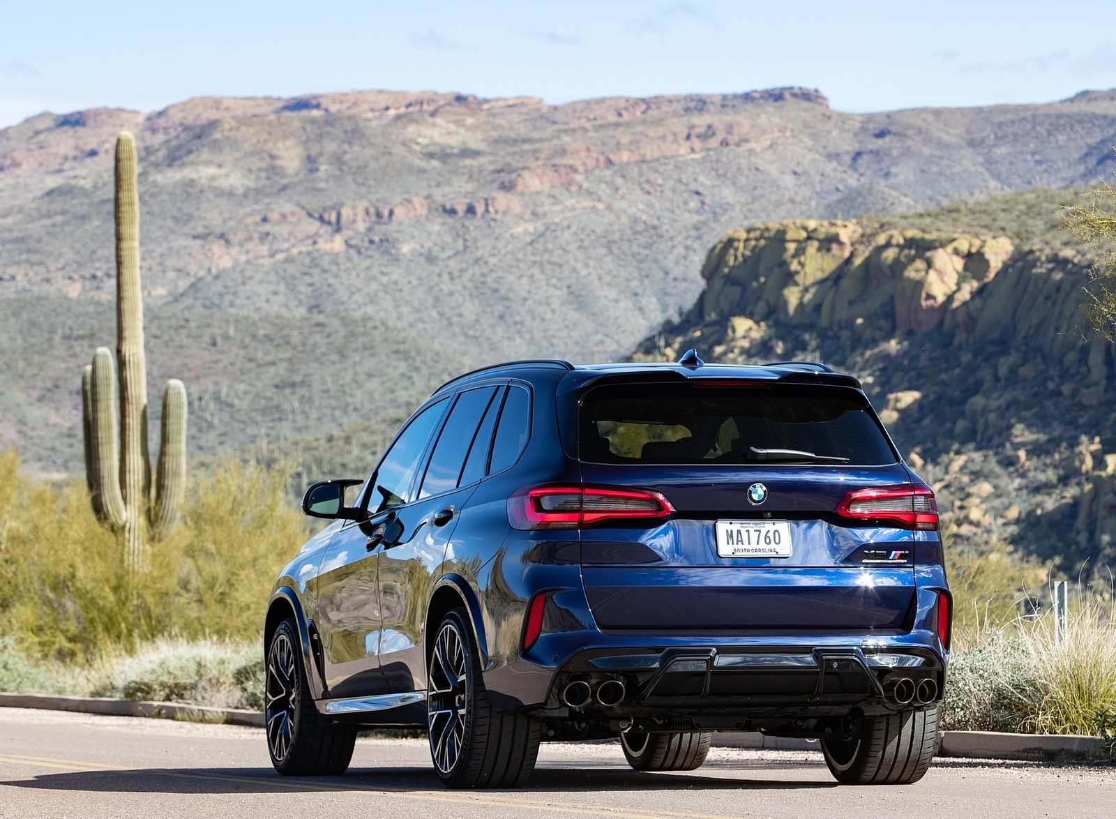 2020 BMW X5 M Competition (Color: Tanzanit Blue Metallic; US-Spec) Rear Wallpapers #46 of 196