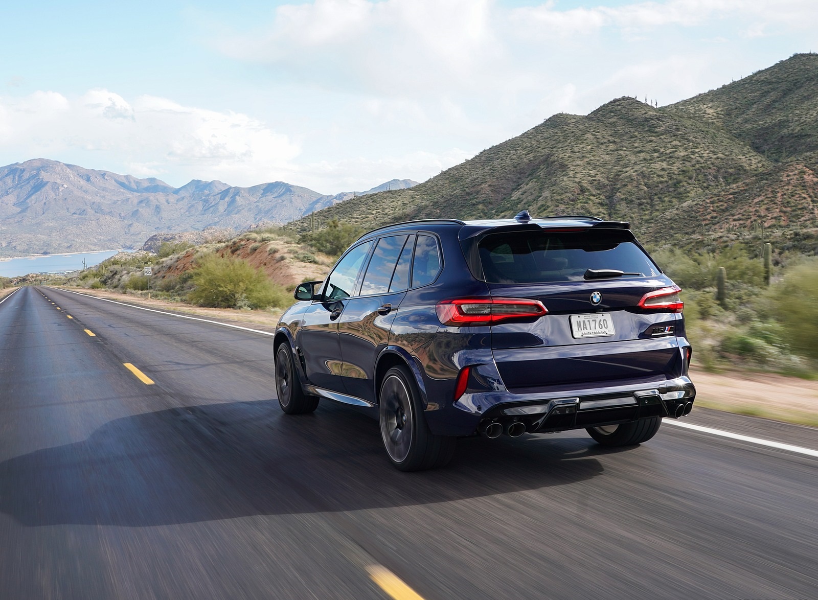 2020 BMW X5 M Competition (Color: Tanzanit Blue Metallic; US-Spec) Rear